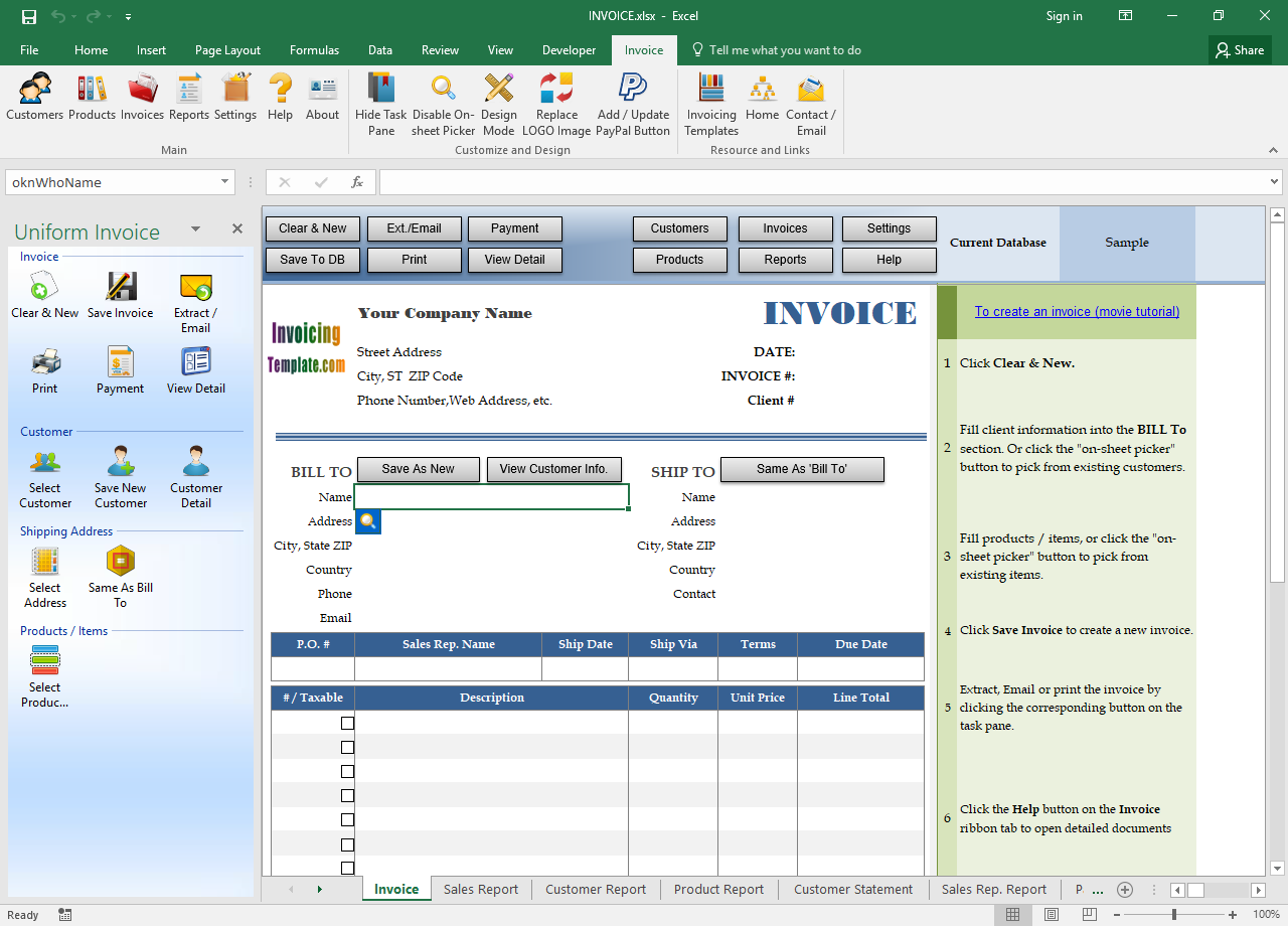 Excel Invoicing System