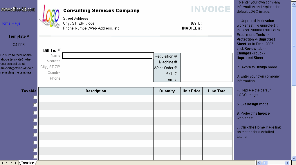 Consulting Invoice Template Excel Format Consulting Invoice Template For Consultant And Home Based Business Cheap